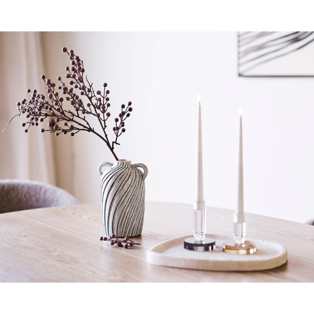 glazen kandelaar grijs wit afbeelding 3