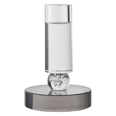 glazen kandelaar grijs wit afbeelding 1