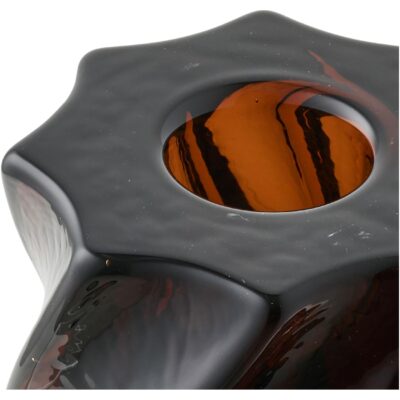 smoked brown glazen kaarsenhouders set afbeelding 3