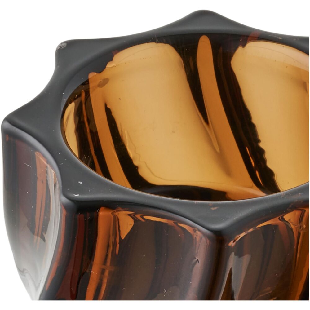 smoked brown glazen kaarsenhouders set afbeelding 4