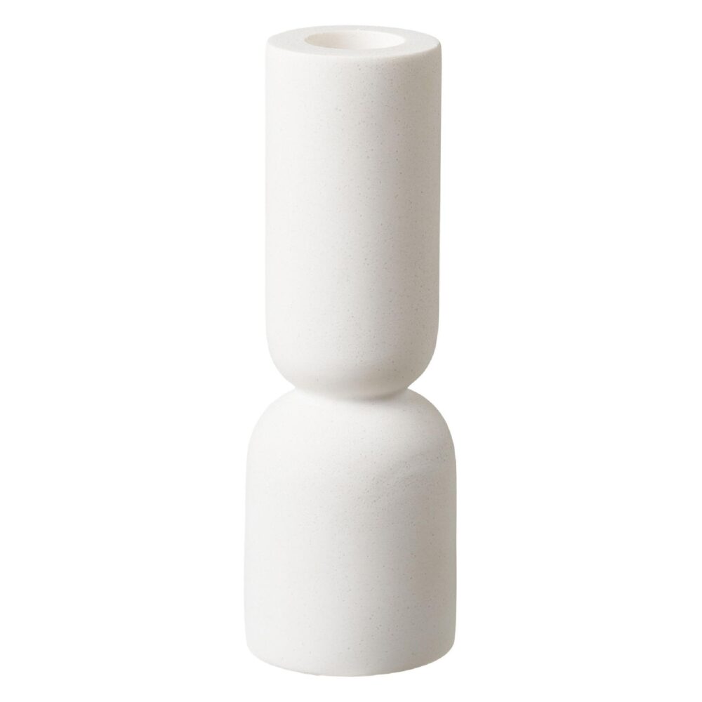 witte kalkstenen kandelaars set afbeelding 2