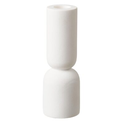 witte kalkstenen kandelaars set afbeelding 2