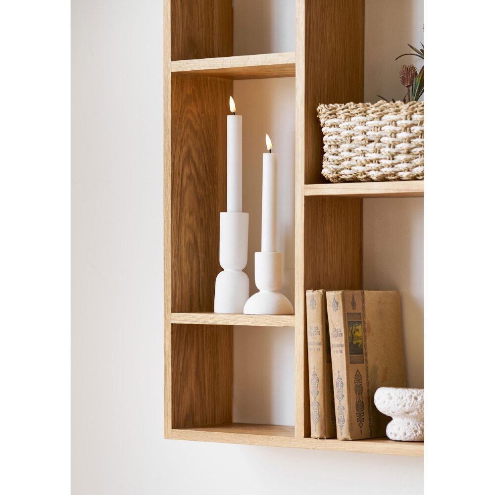 witte kalkstenen kandelaars set afbeelding 6