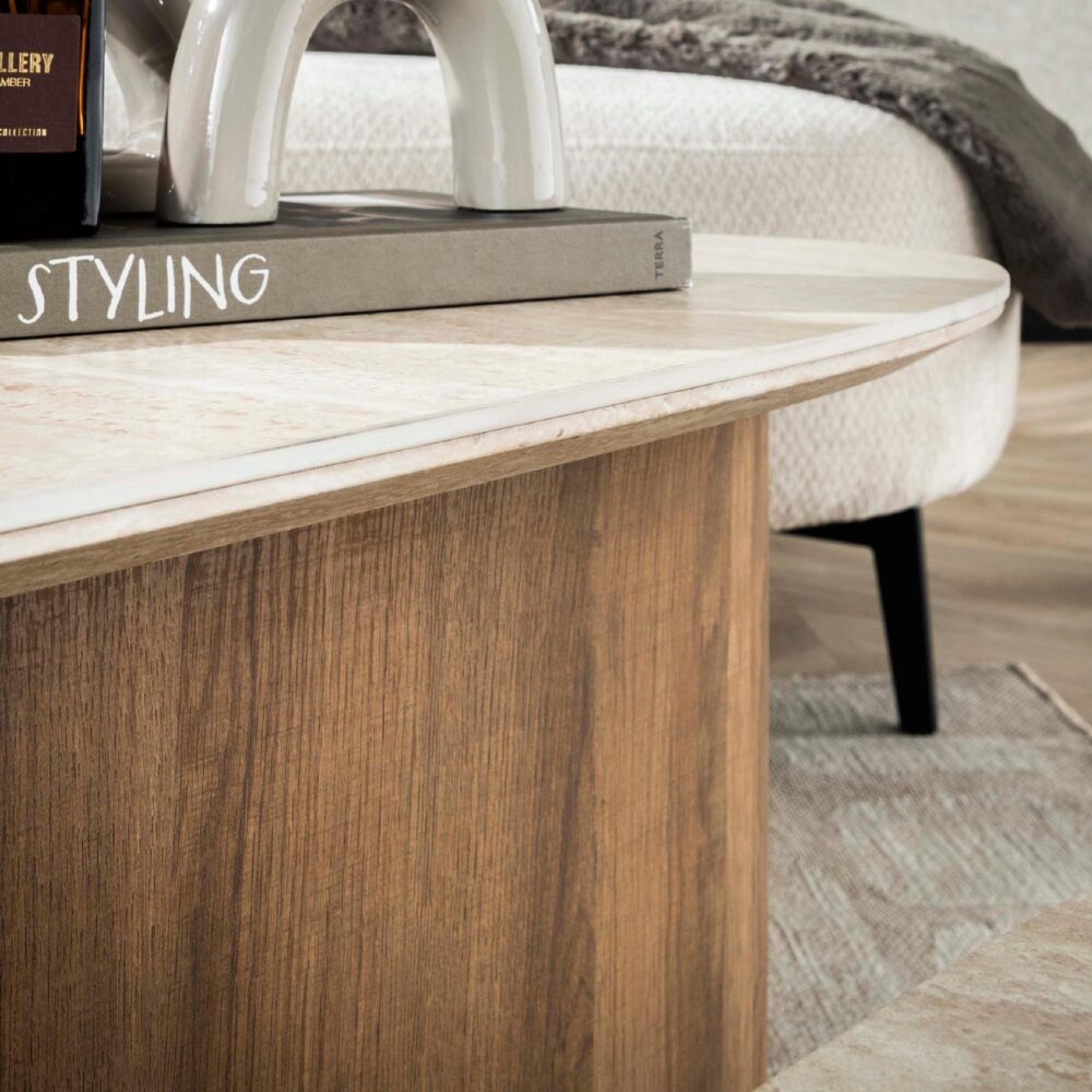 driehoekige salontafelset keramiek travertin-look Sorell afbeelding 5