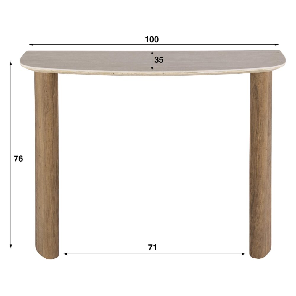 Sorell travertin kaptafel hal afbeelding 2