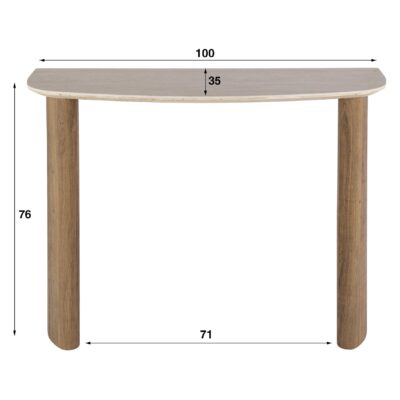 Sorell travertin kaptafel hal afbeelding 2