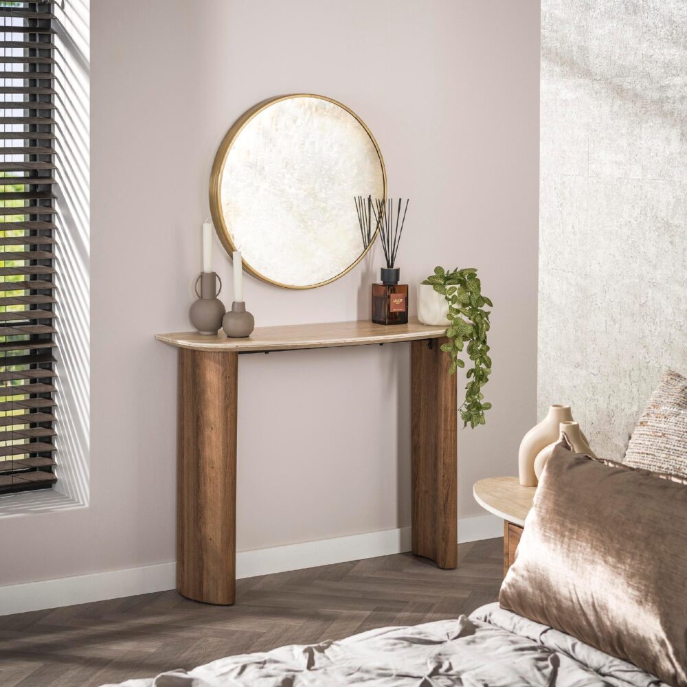 Sorell travertin kaptafel hal afbeelding 5