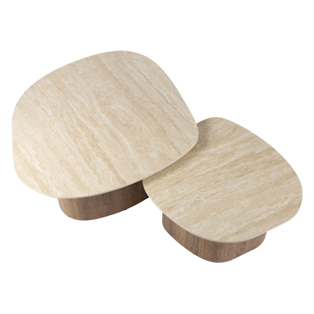 Sorell salontafel set keramiek travertin afbeelding 2