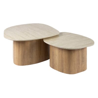 Sorell salontafel set keramiek travertin afbeelding 1