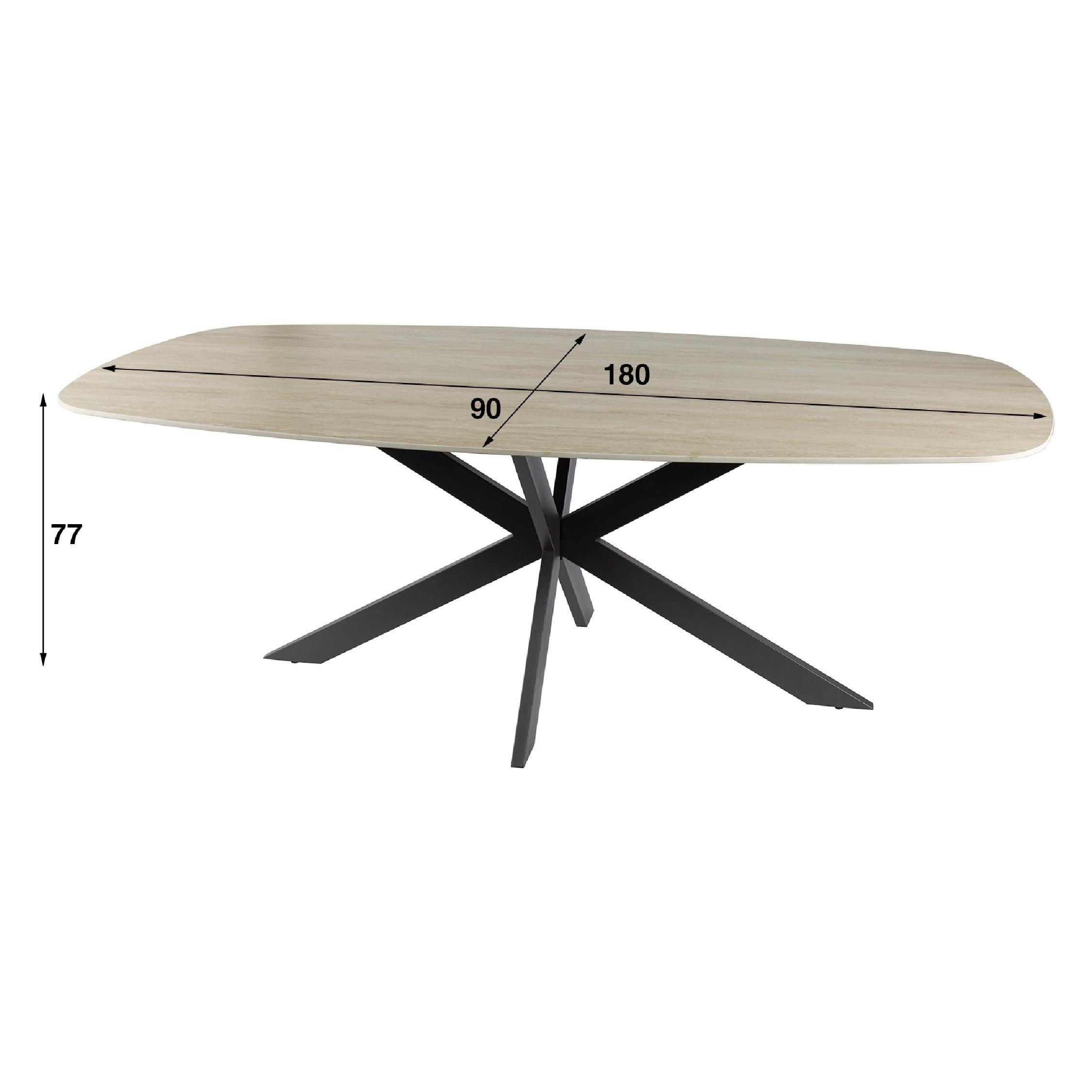 Deens ovale keramiek eettafel Nino travertin afbeelding 3