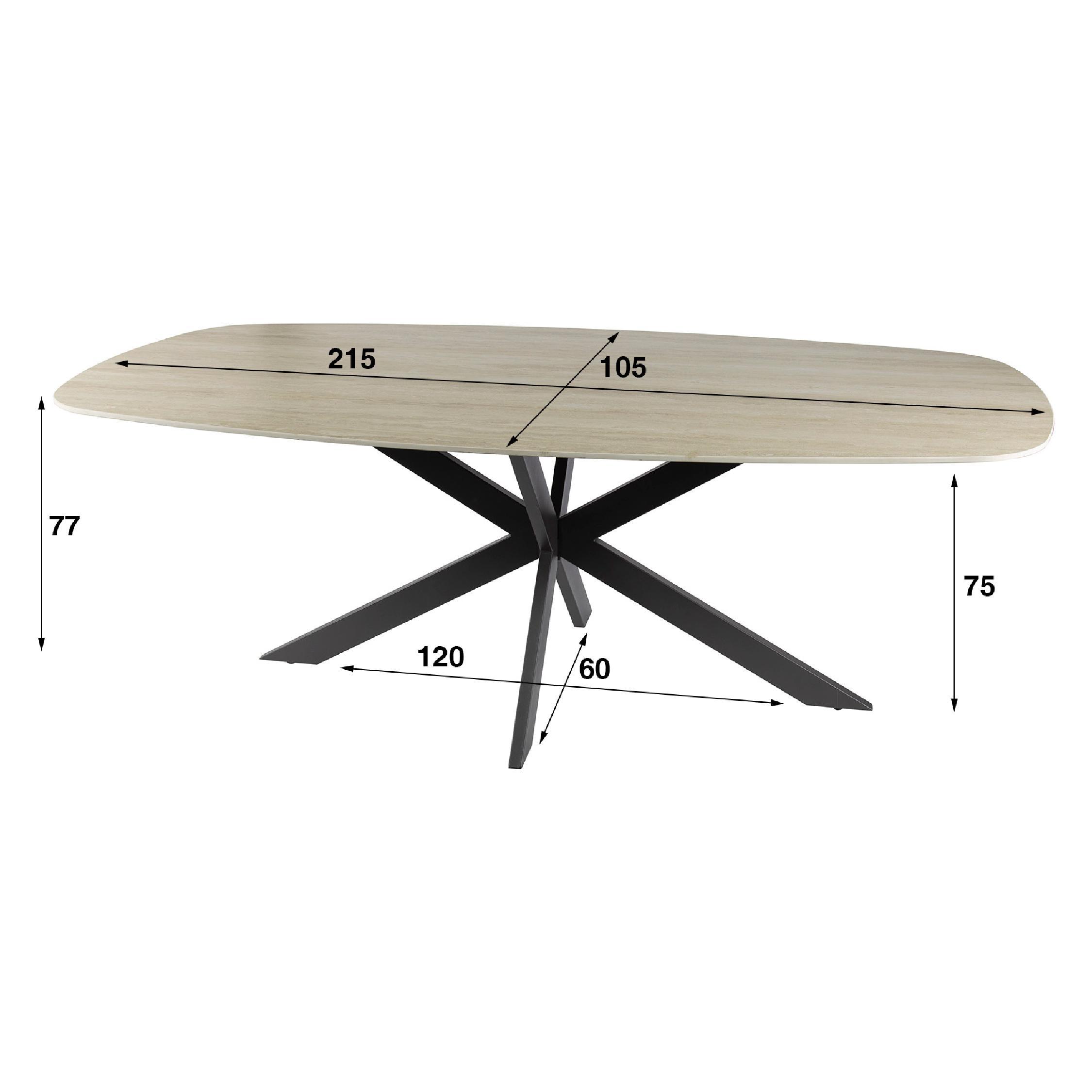 Deens ovalen eettafel Nino travertin afbeelding 3