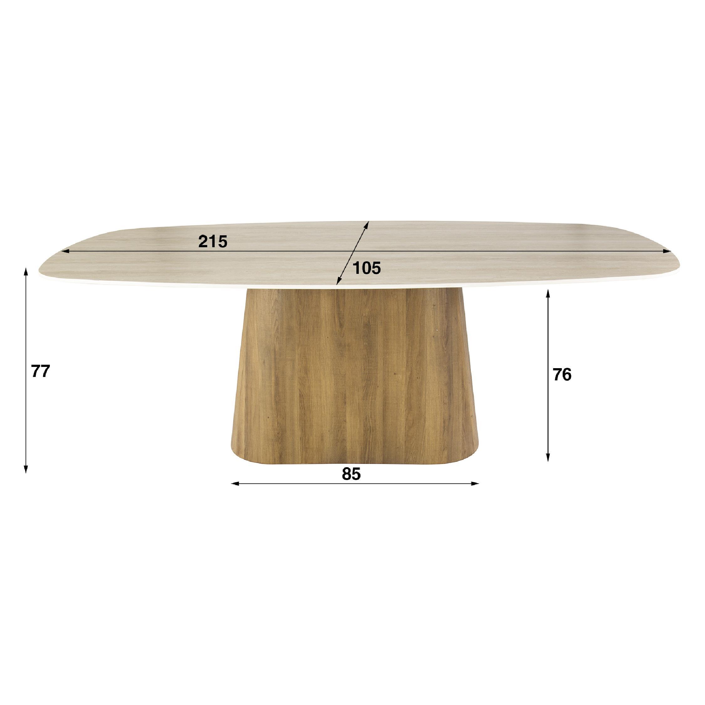 Deens ovale eettafel Sorell travertin look afbeelding 2