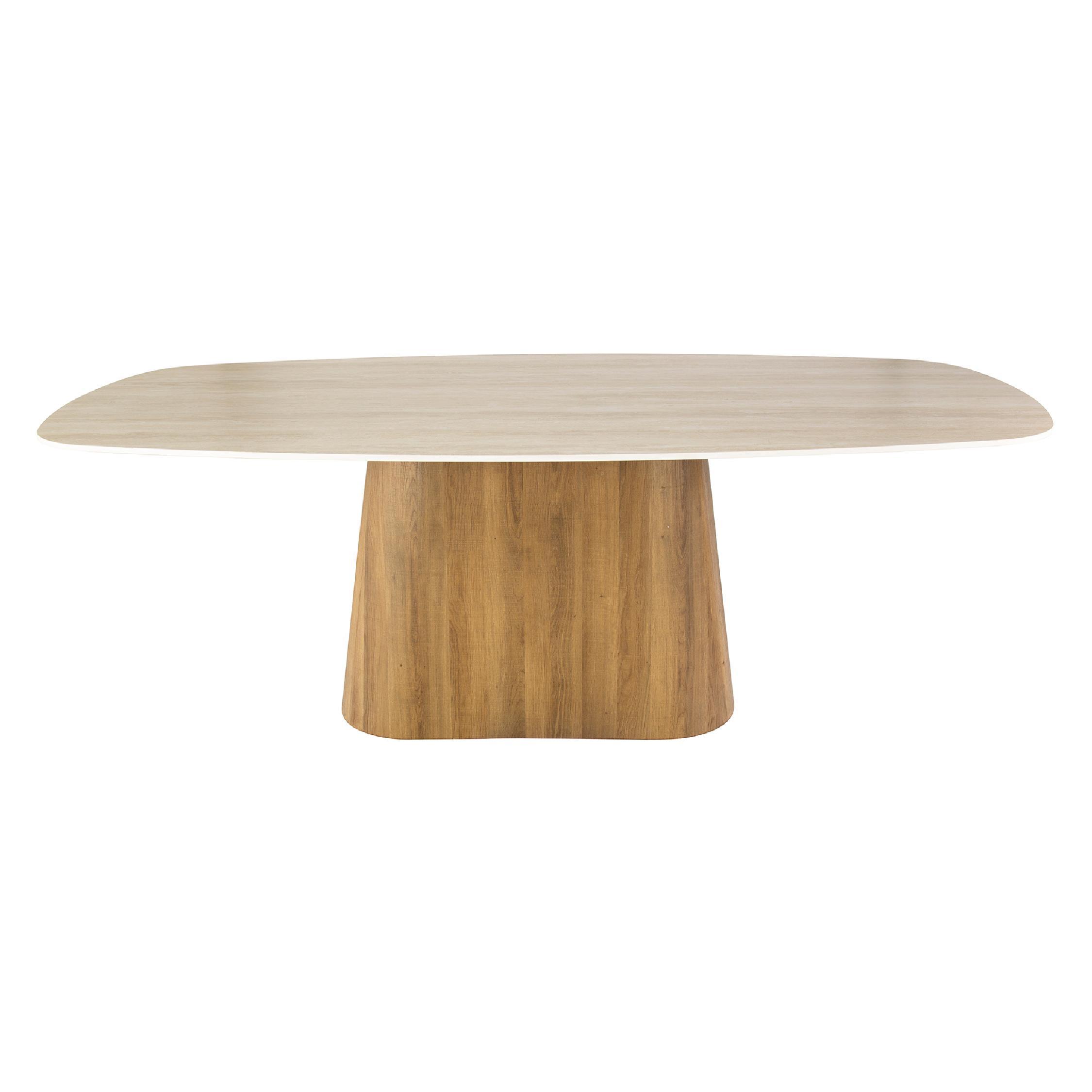 Deens ovale eettafel Sorell travertin look afbeelding 1