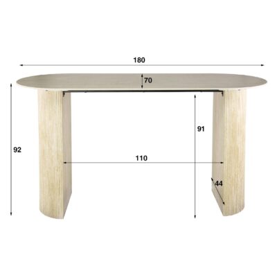 ovaal keramiek travertin bartafel Nino afbeelding 2