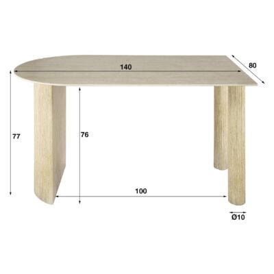 keramiek eettafel Nino 140 cm afbeelding 2