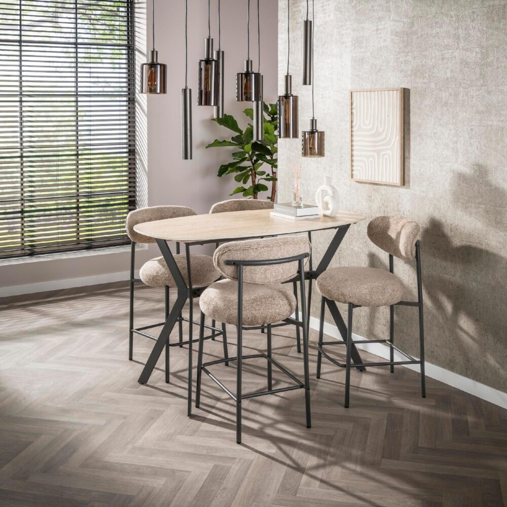 bartafel Nino keramiek travertin Deens ovaal 140cm afbeelding 3