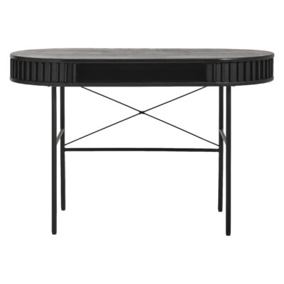 ovaal zwart eiken bureau Yana 120x60 afbeelding 3