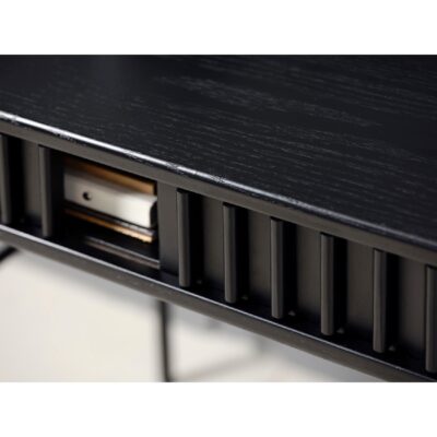 ovaal zwart eiken bureau Yana 120x60 afbeelding 6