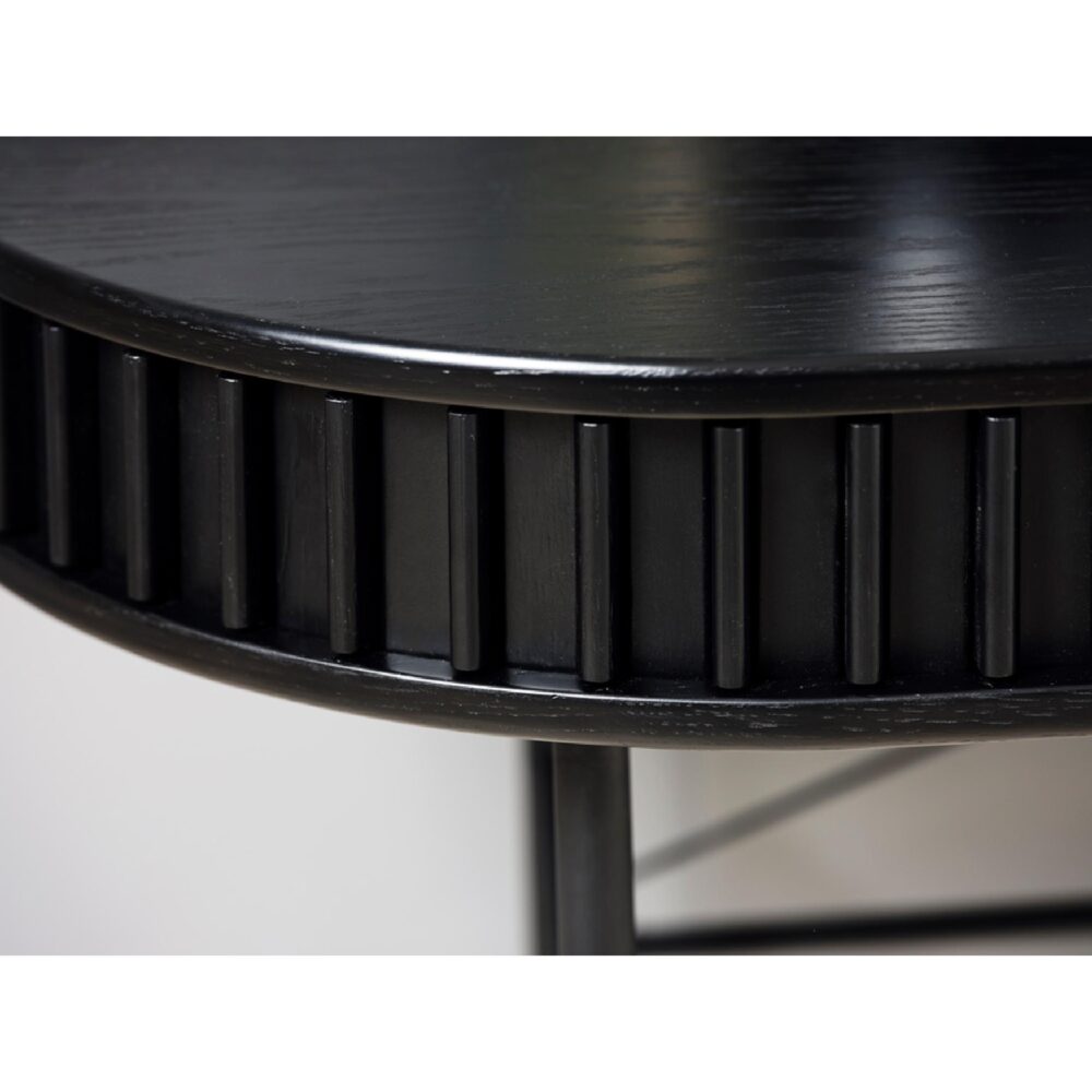 ovaal zwart eiken bureau Yana 120x60 afbeelding 8