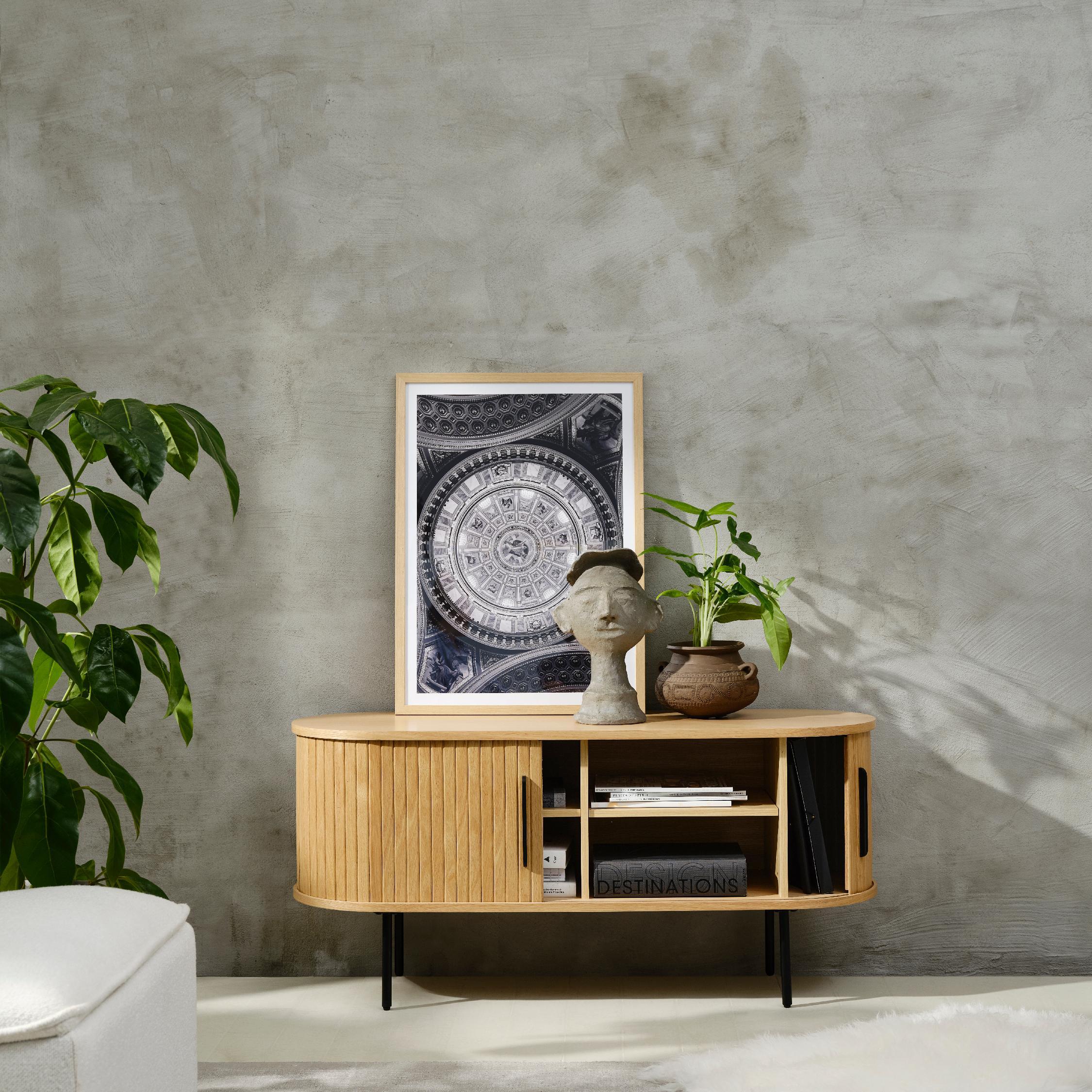 tv meubel Nova eiken met schuifdeuren afbeelding 9