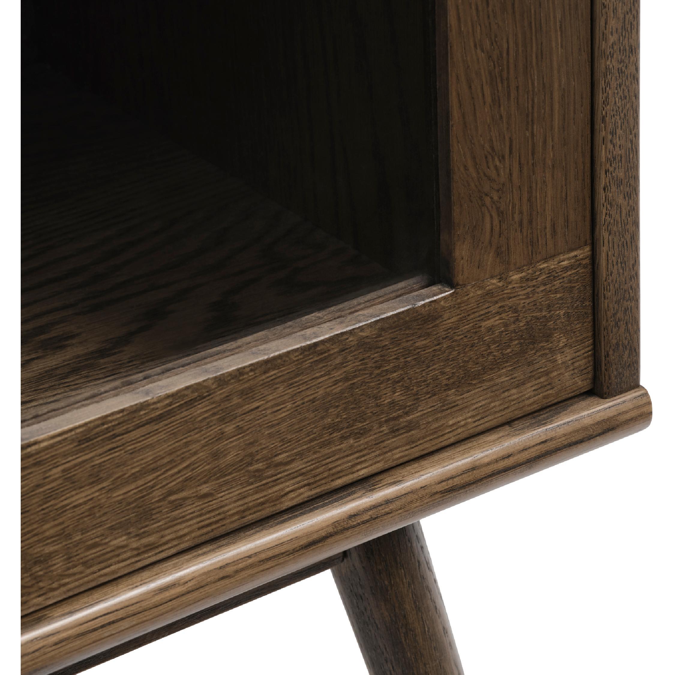 vitrinekast Enli eikenhout met glazen schuifdeuren afbeelding 7