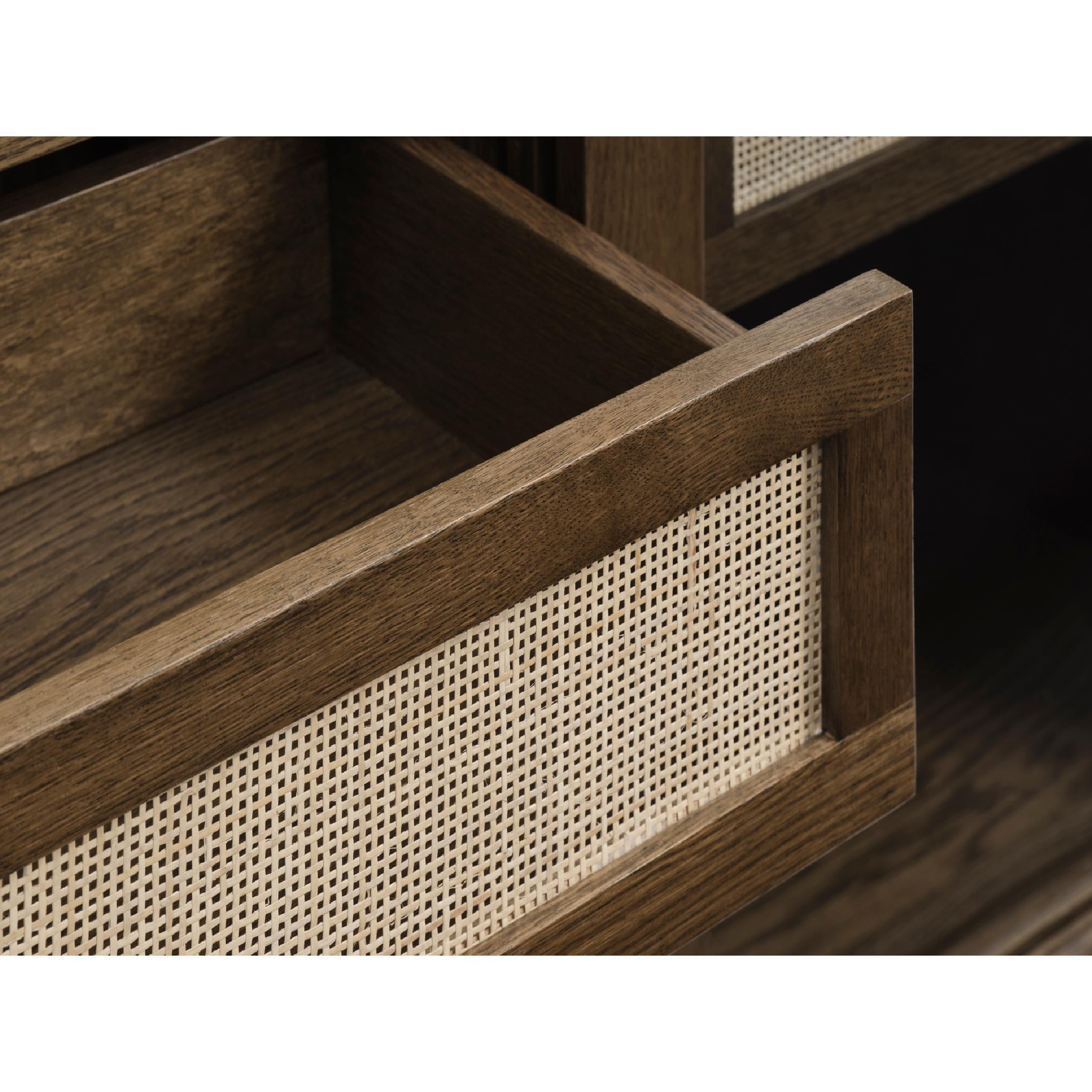 vitrinekast Enli eikenhout met glazen schuifdeuren afbeelding 6