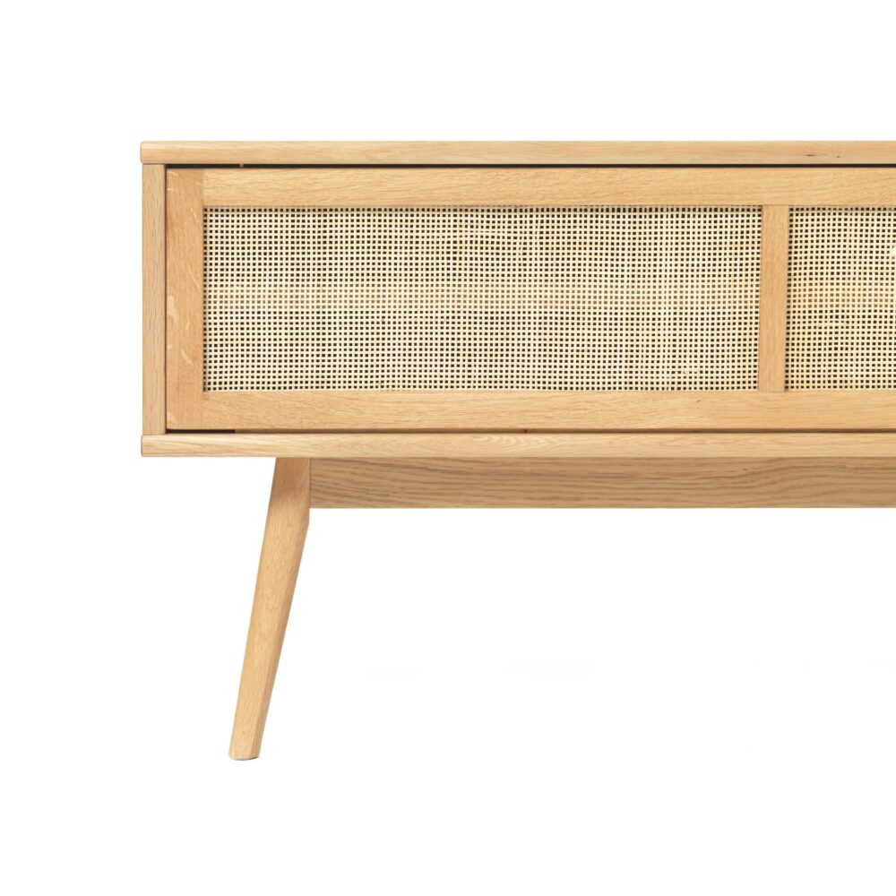 Enli eiken rotan tv meubel lowboard afbeelding 6