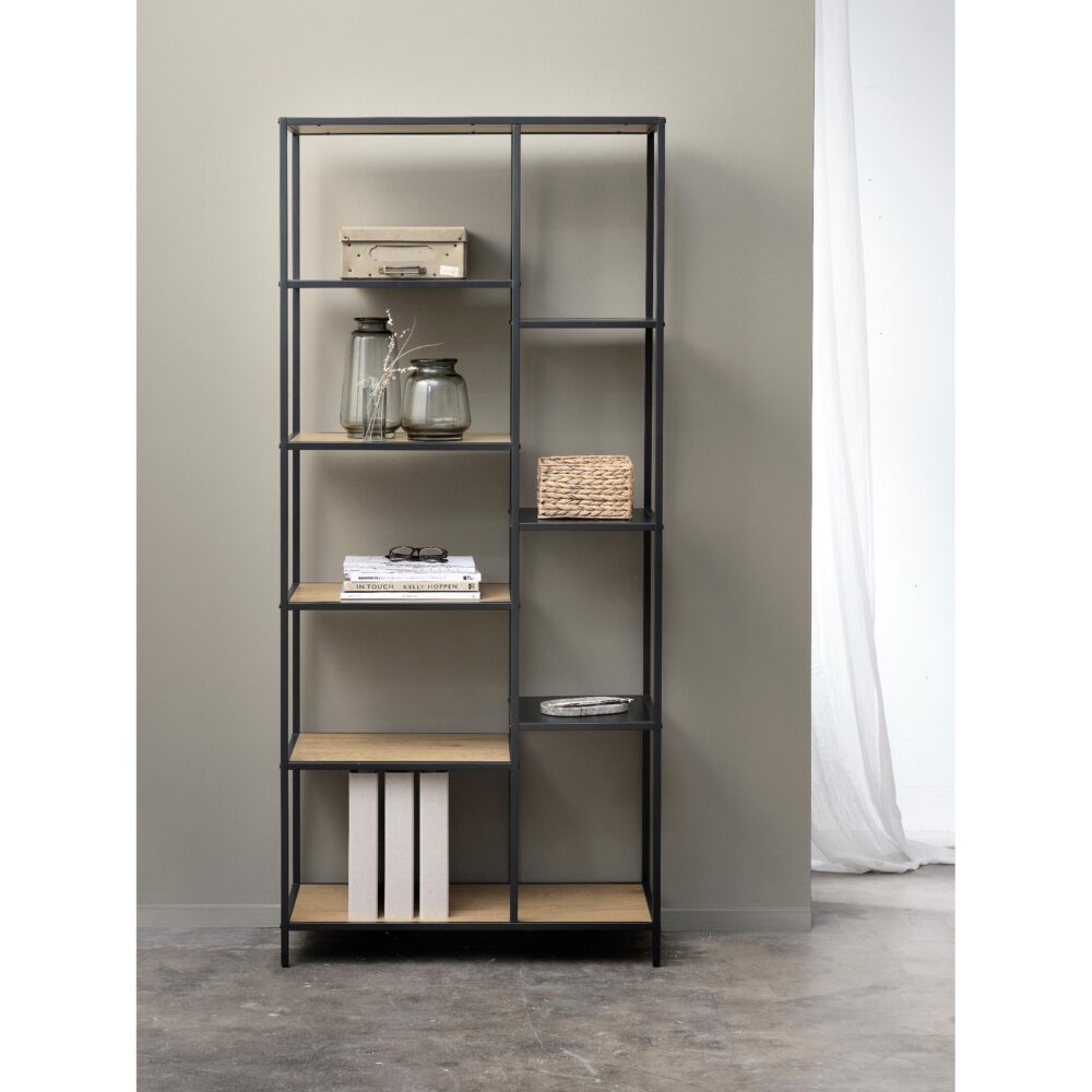 industriële boekenkast Lynor 180 cm eiken afbeelding 6