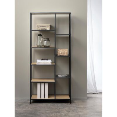 industriële boekenkast Lynor 180 cm eiken afbeelding 6