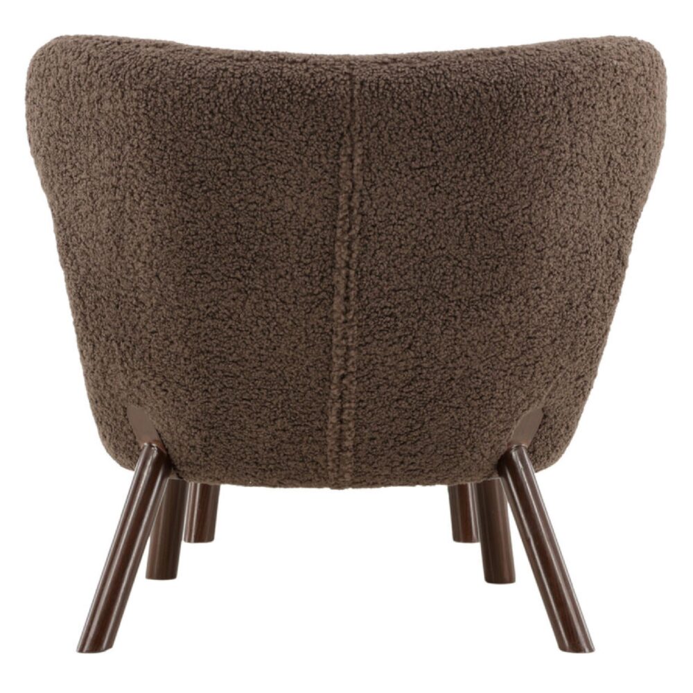 bruine teddy fauteuil met poef afbeelding 7