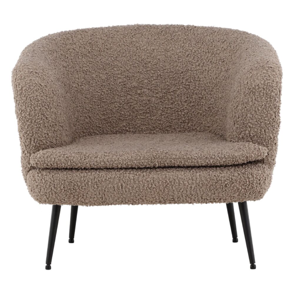 beige teddy fauteuil loungestoel afbeelding 1