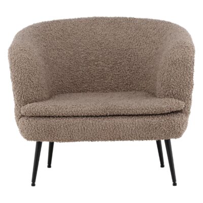 beige teddy fauteuil loungestoel afbeelding 1