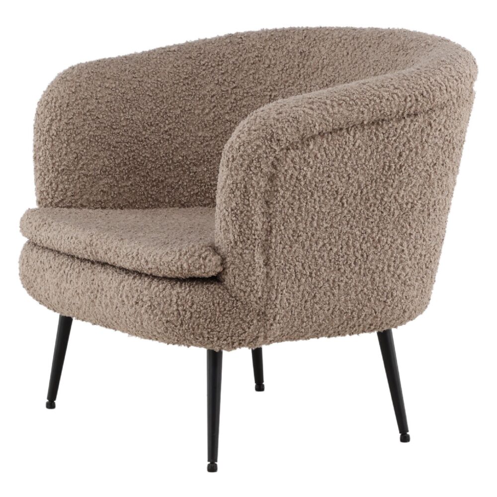 beige teddy fauteuil loungestoel afbeelding 3