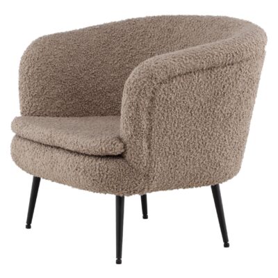 beige teddy fauteuil loungestoel afbeelding 3