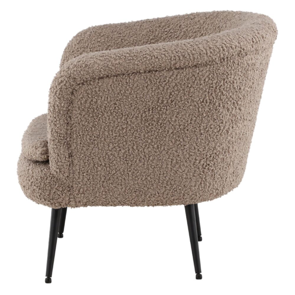 beige teddy fauteuil loungestoel afbeelding 4
