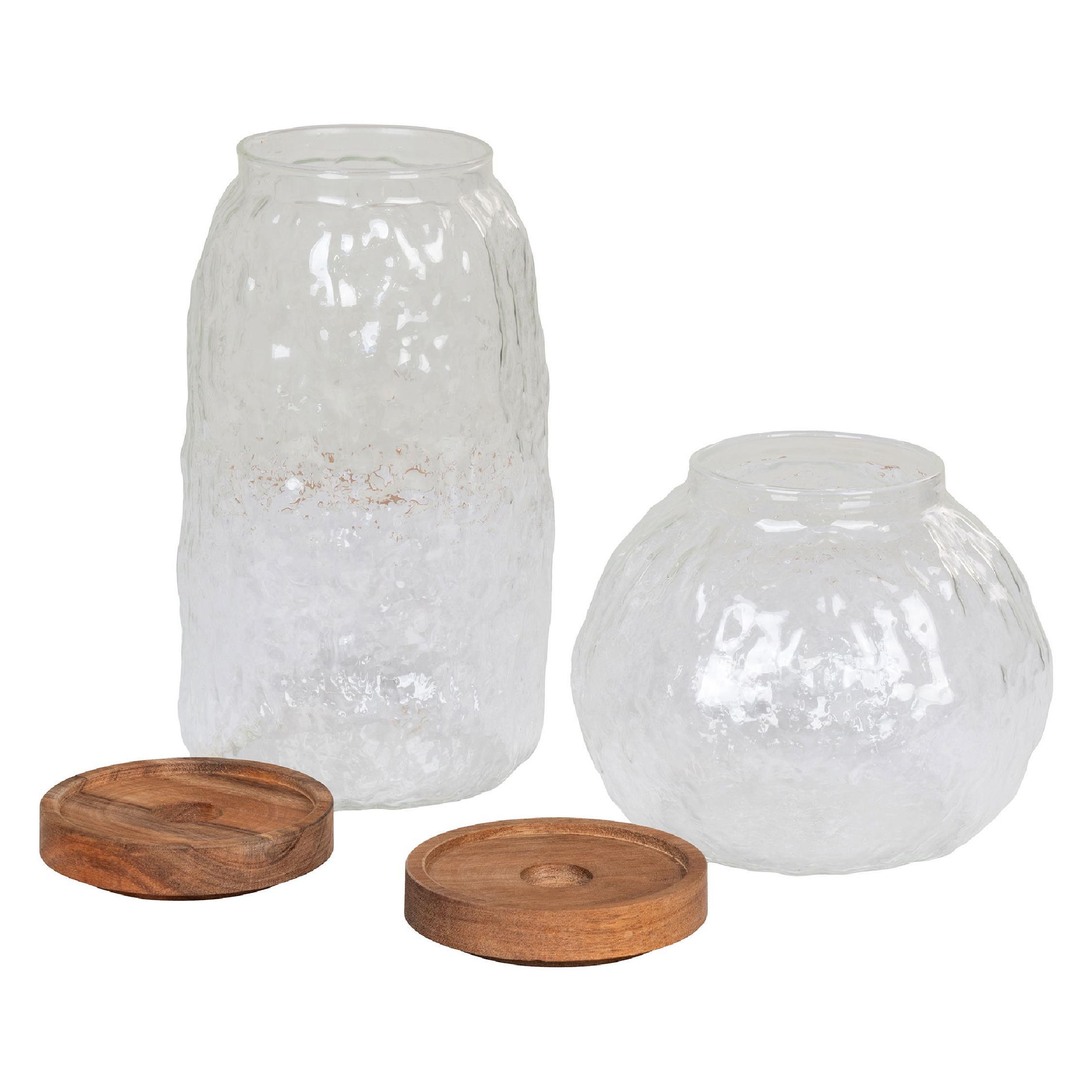 glazen voorraadpotten met houten deksel afbeelding 2