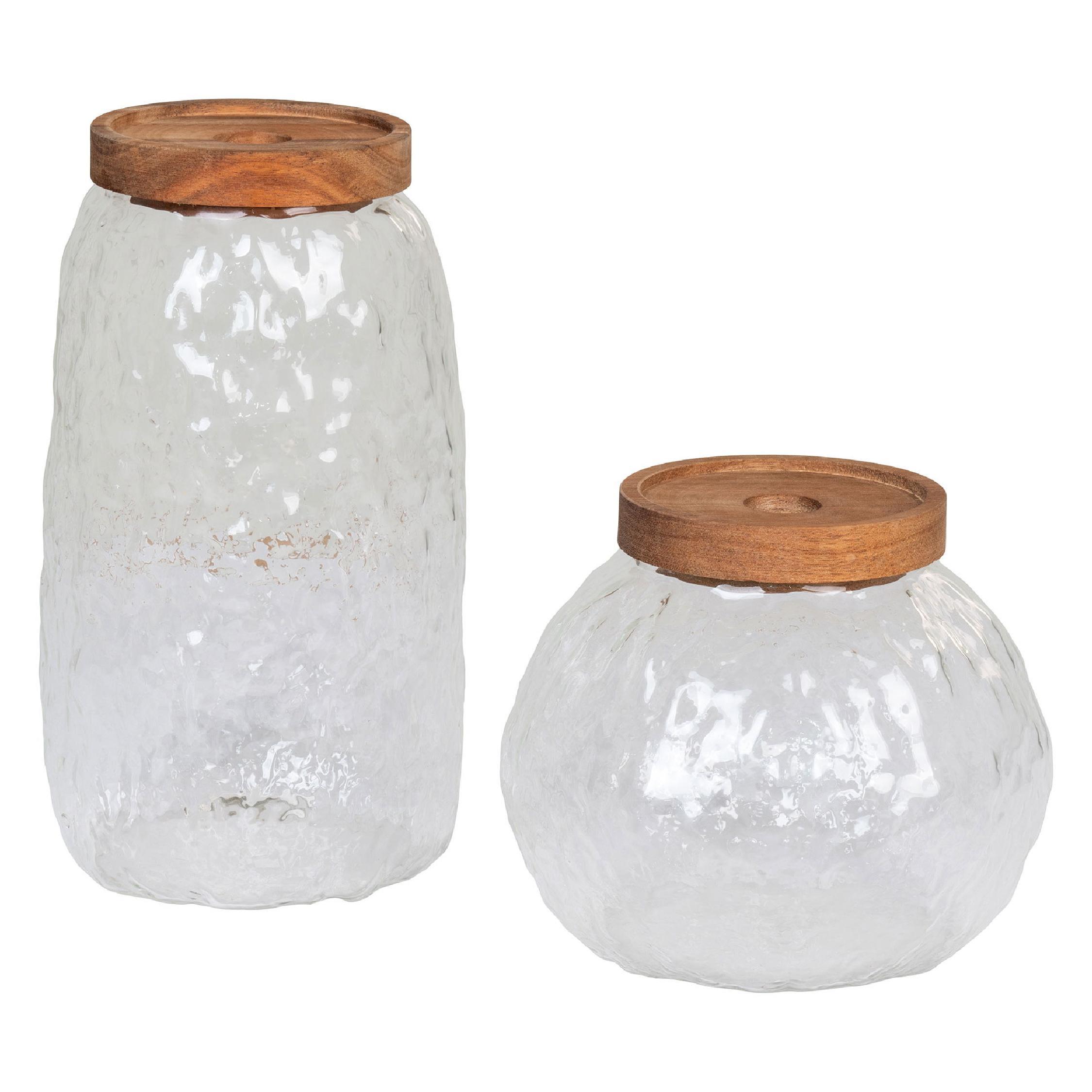 glazen voorraadpotten met houten deksel afbeelding 1