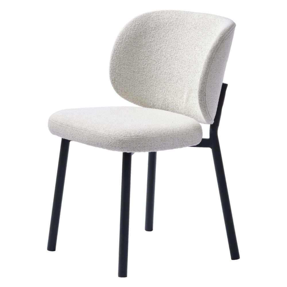 Nuno bouclé eetkamerstoelen offwhite set van 2 afbeelding 1