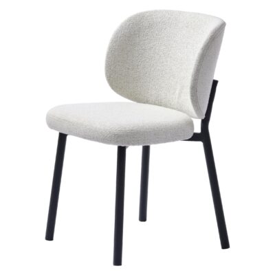 Nuno bouclé eetkamerstoelen offwhite set van 2 afbeelding 1
