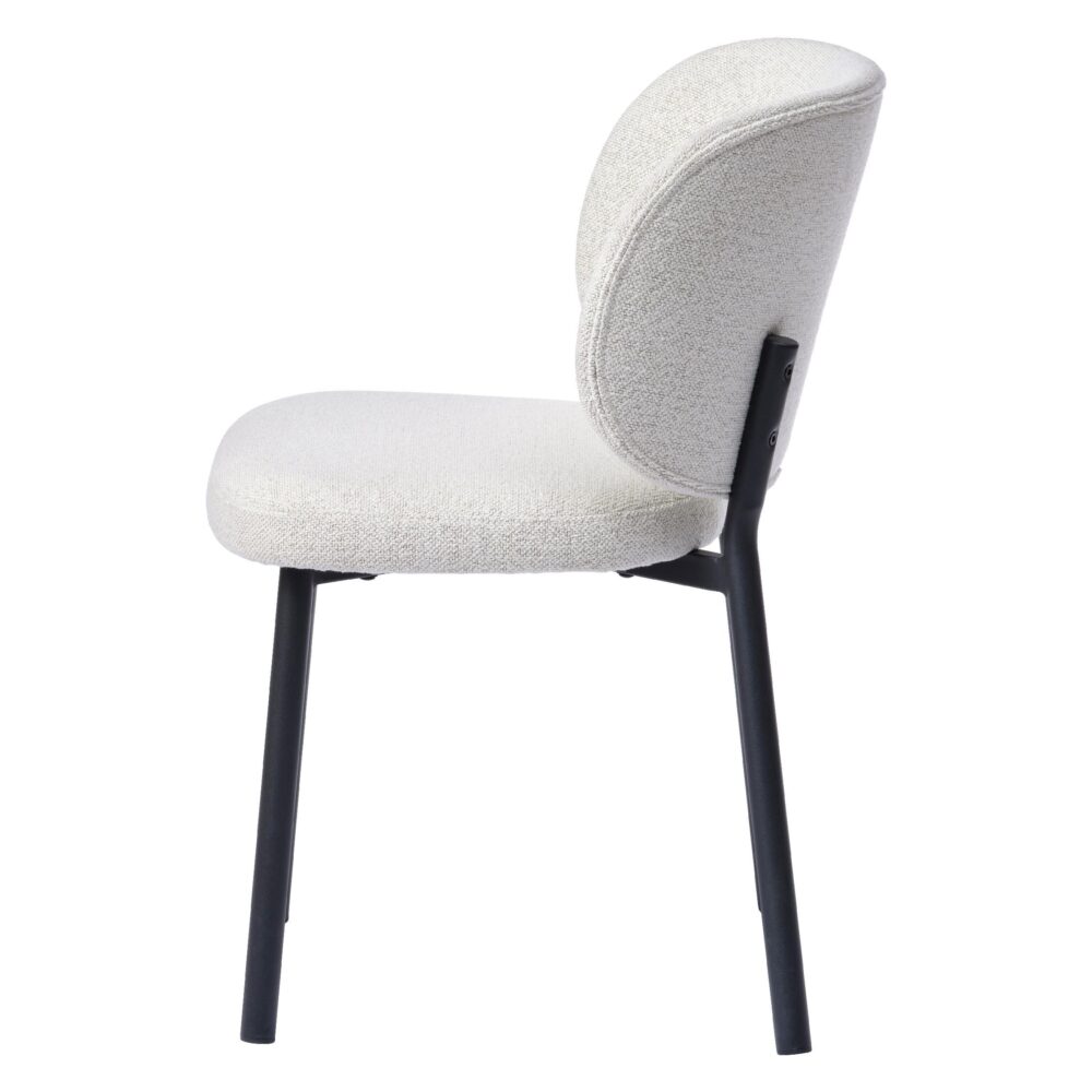 Nuno bouclé eetkamerstoelen offwhite set van 2 afbeelding 2