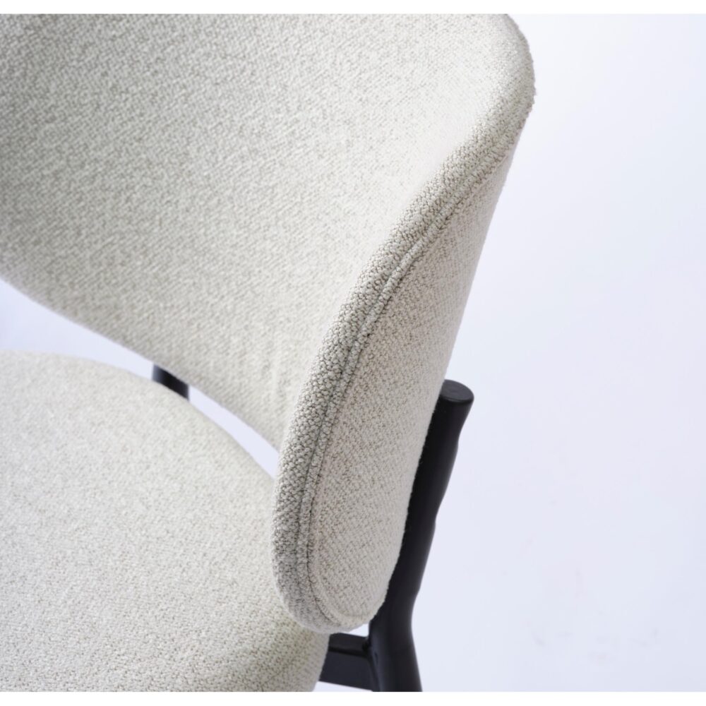 Nuno bouclé eetkamerstoelen offwhite set van 2 afbeelding 7