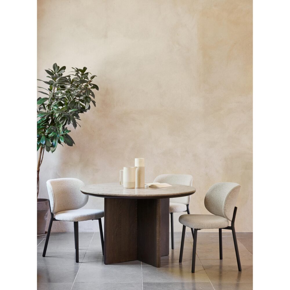 Nuno bouclé eetkamerstoelen offwhite set van 2 afbeelding 8