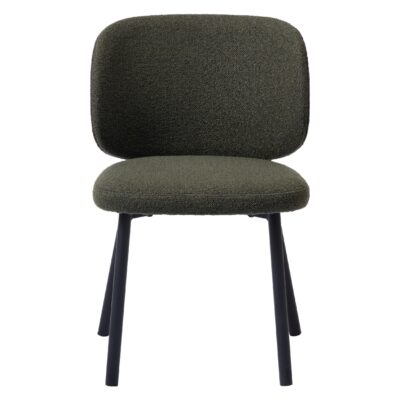 donkergroene bouclé eetkamerstoelen Nuno afbeelding 3