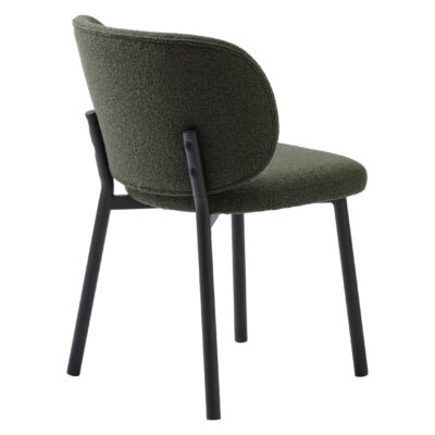 donkergroene bouclé eetkamerstoelen Nuno afbeelding 4