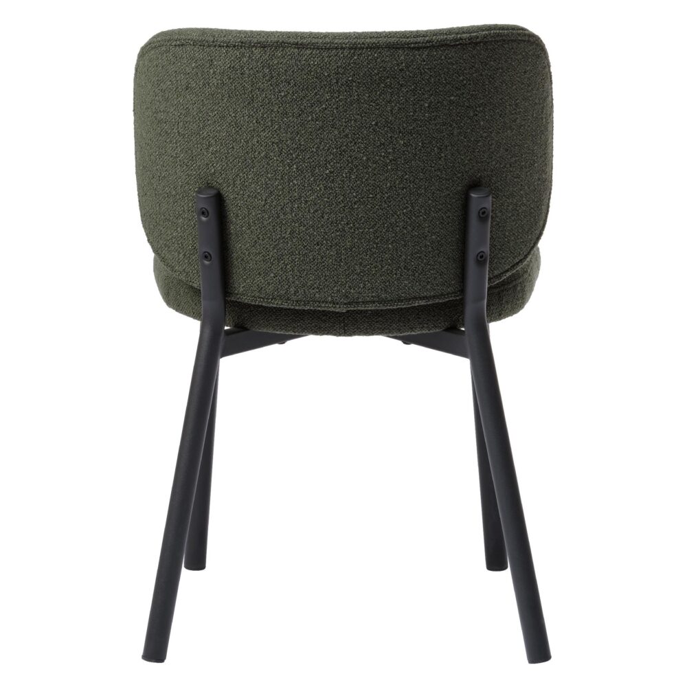 donkergroene bouclé eetkamerstoelen Nuno afbeelding 5
