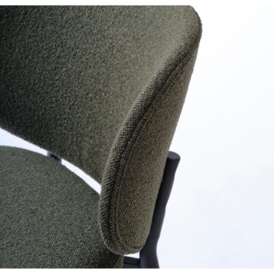 donkergroene bouclé eetkamerstoelen Nuno afbeelding 6