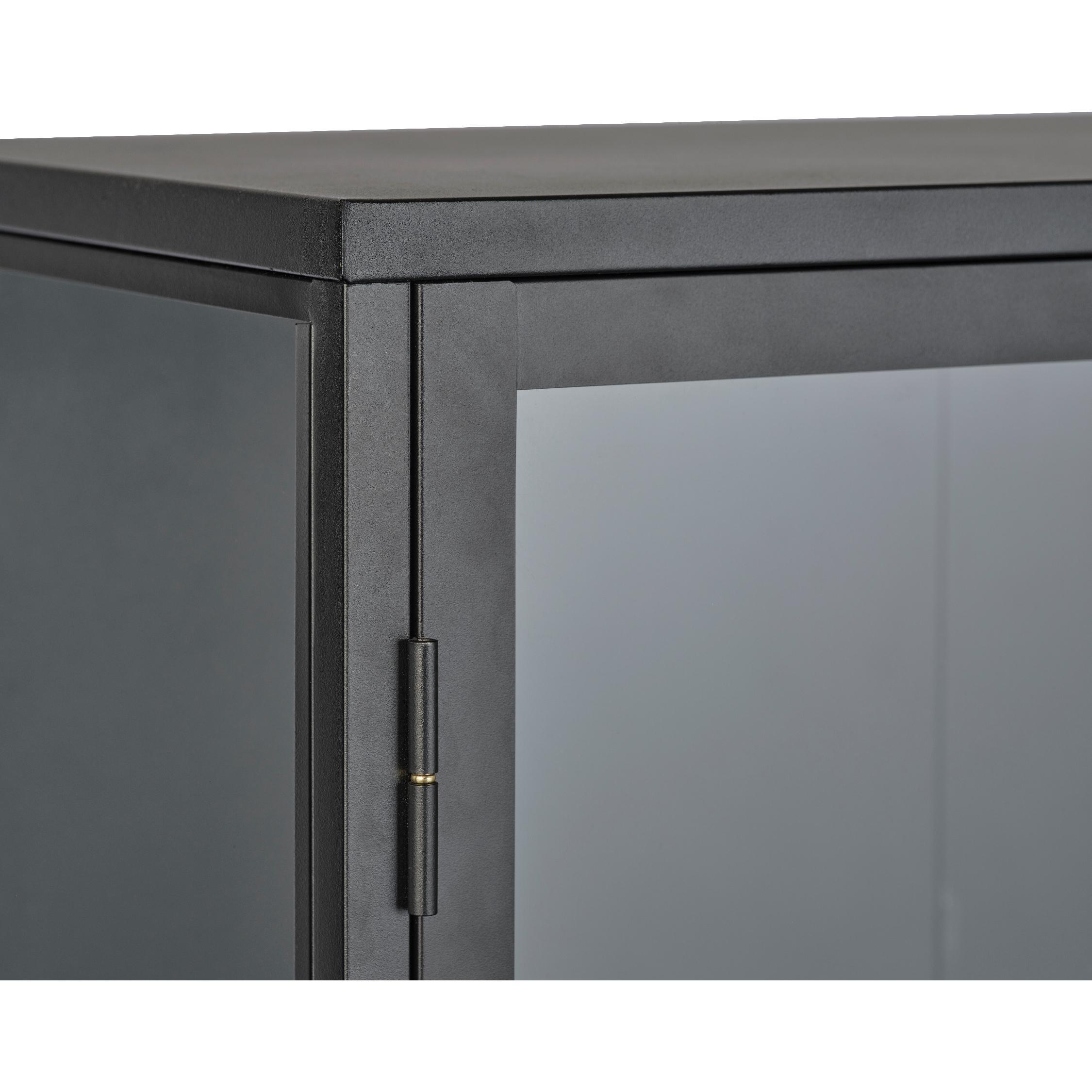 witte metalen vitrinekast Maja met glazen deuren afbeelding 9