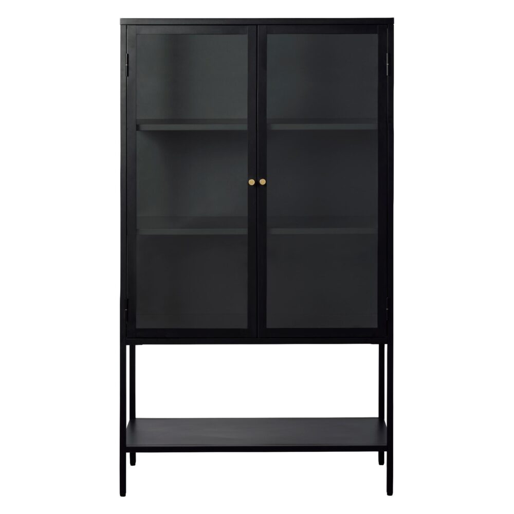 metalen vitrinekast Maja zwart 160 cm afbeelding 1