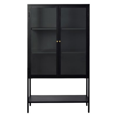 metalen vitrinekast Maja zwart 160 cm afbeelding 1