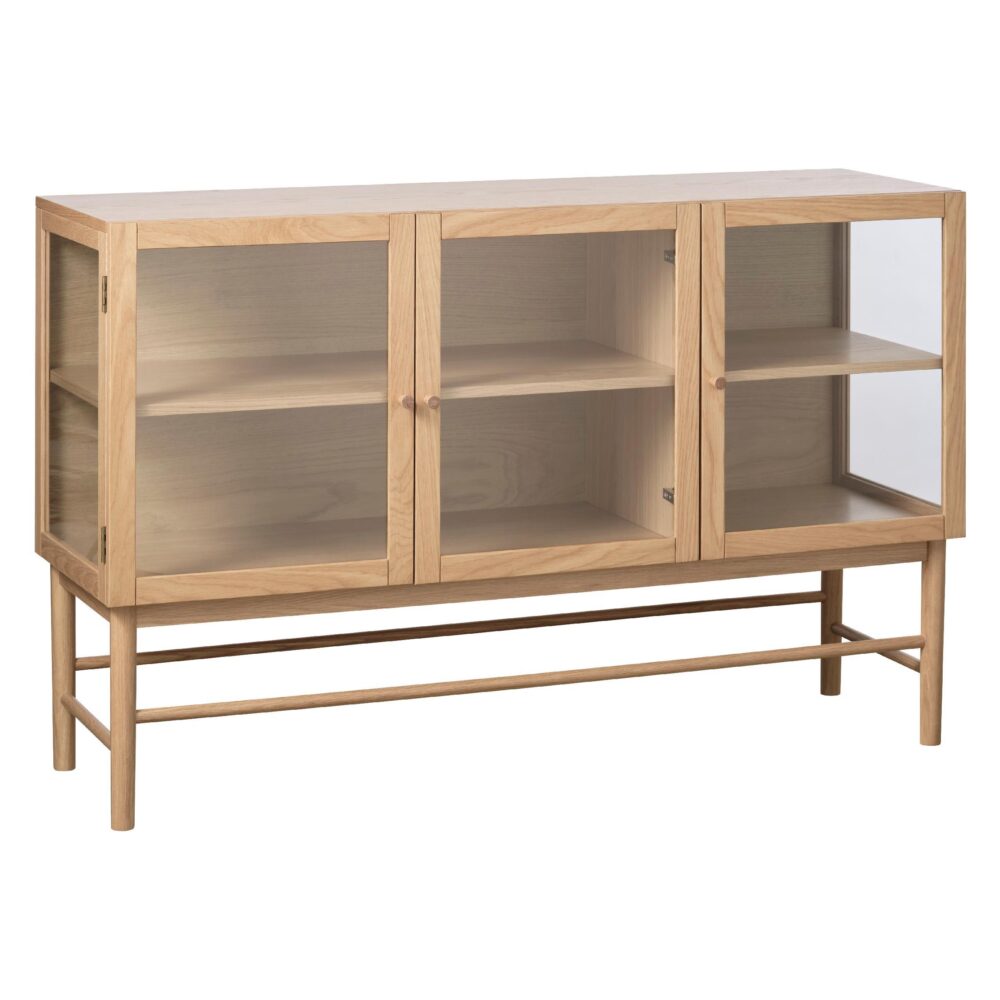 Mona dressoir eiken met glazen deuren afbeelding 2